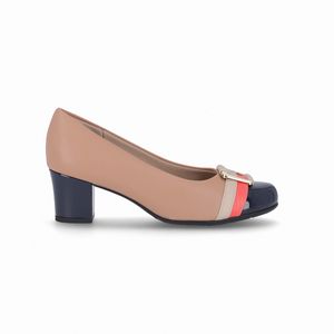 Scarpin Laura Salto Médio Amendoa