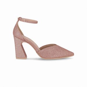 Scarpin Silvana Salto Alto Ouro Rosado