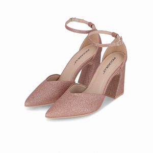 Scarpin Silvana Salto Alto Ouro Rosado