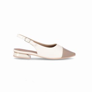 PICCADILLY MAXI - Sapato Slingback Silvia Salto Baixo Off White