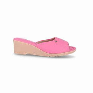 Tamanco Carla Anabela Médio Rosa Chiclete