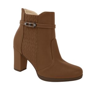 Bota Deise Cano Curto Salto Alto Camel