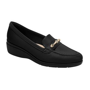 PICCADLLY MAXI - Mocassim Beth Anabela Médio Preto