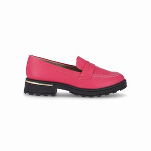 PICCADILLY MAXI - Sapato Mocassim Gisa Anabela Médio Pitaya Rosa