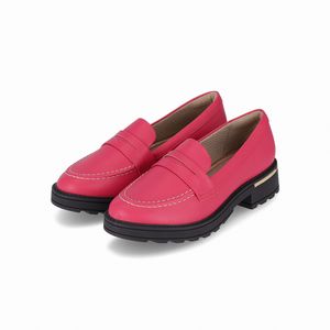 PICCADILLY MAXI - Sapato Mocassim Gisa Anabela Médio Pitaya Rosa