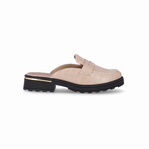 PICCADILLY MAXI - Sapato Mule Gisa Anabela Médio Marfim