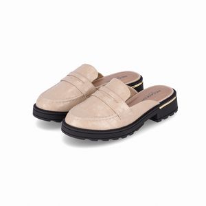 PICCADILLY MAXI - Sapato Mule Gisa Anabela Médio Marfim