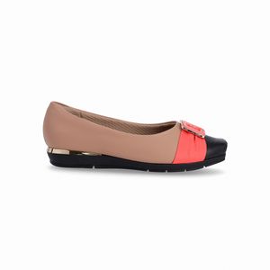 PICCADILLY MAXI - Sapato Fernanda Salto Baixo Amendoa