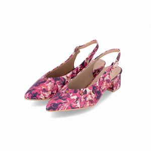 Slingback Taci Salto Médio Pitaya Rosa