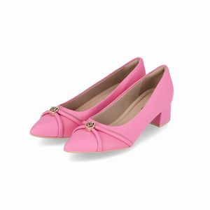 Sapato Taci Salto Médio Rosa Chiclete