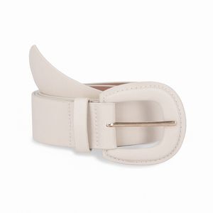 Cinto Feminino Off White com Fivela Forrada