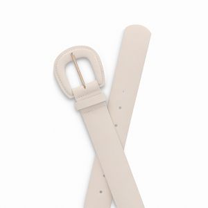 Cinto Feminino Off White com Fivela Forrada