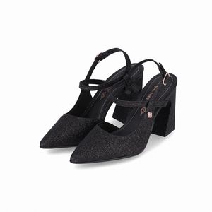 Slingback Bruna Tavares PICCADILLY Salto Alto Preto