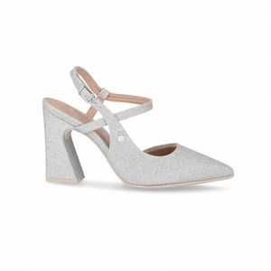 Slingback Bruna Tavares PICCADILLY Salto Alto Prata