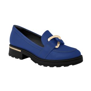 PICCADILLY MAXI - Sapato Mocassim Gisa Anabela Médio Azul Cobalto