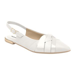 Slingback Ana Salto Baixo Branco