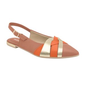 Slingback Ana Salto Baixo Cedro