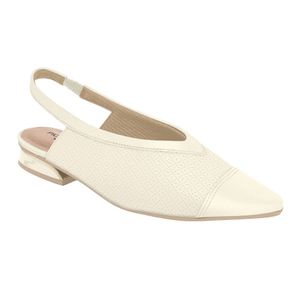 PICCADILLY MAXI - Sapato Slingback Silvia Salto Baixo Off White