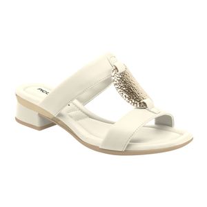 Tamanco Lucia Salto Médio Off White