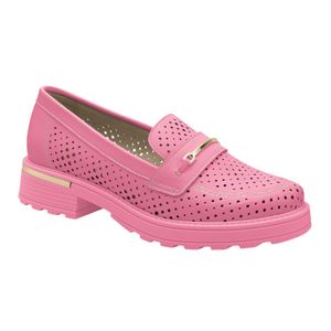 PICCADILLY MAXI - Sapato Mocassim Gisa Anabela Médio Rosa Chiclete