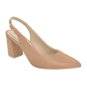 Slingback Luiza Salto Alto Amendoa