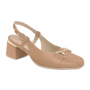 PICCADILLY MAXI - Sapato Slingback Estela Salto Médio Amendoa