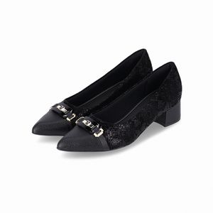 Sapato Taci Salto Médio Preto