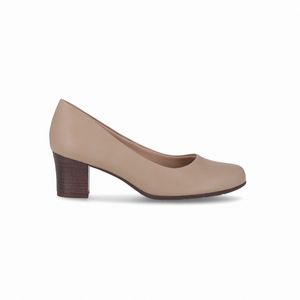 Scarpin Laura Salto Médio Areia