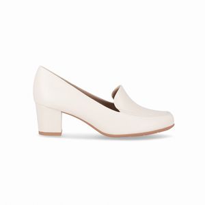Loafer Laura Salto Médio Off White