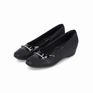Sapato Ivone Anabela Médio Preto