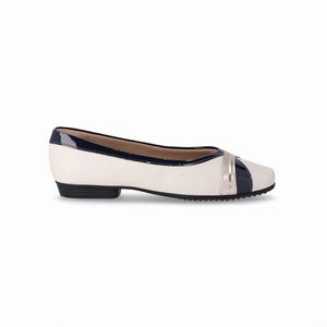 Sapatilha Raquel Salto Baixo Off White