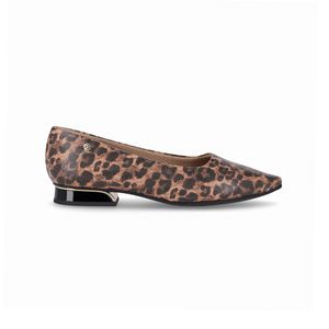 PICCADILLY MAXI - Sapato Silvia Salto Baixo Onça Nude Claro
