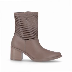 Bota Giordana Cano Médio Salto Alto Taupe