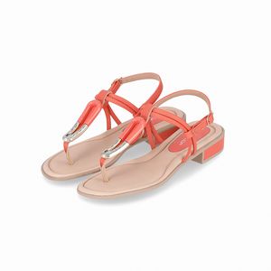 Sandália Taila Salto Baixo Coral