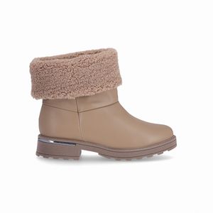 PICCADILLY MAXI - Bota Gisa Cano Médio Anabela Médio Areia