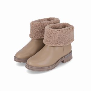 PICCADILLY MAXI - Bota Gisa Cano Médio Anabela Médio Areia