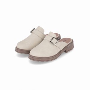 PICCADILLY MAXI - Sapato Mule Clog Gisa Salto Médio Gelo