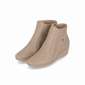 Bota Ivone Cano Curto Anabela Médio Areia