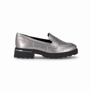 PICCADILLY MAXI - Sapato Mocassim Gisa Anabela Médio Pewter