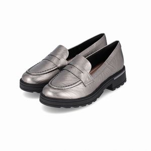 PICCADILLY MAXI - Sapato Mocassim Gisa Anabela Médio Pewter