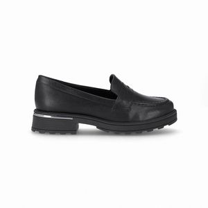 PICCADILLY MAXI - Sapato Mocassim Gisa Anabela Médio Preto