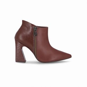 Ankle Boot Silvana Salto Alto Pinhão