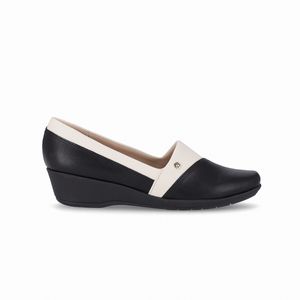 Sapato Ivone Anabela Médio Preto