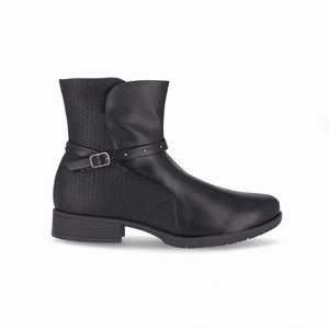 Bota Leci Cano Curto Salto Baixo Preto