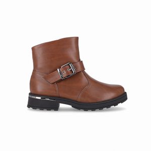 PICCADILLY MAXI - Bota Gisa Cano Curto Anabela Médio Camel