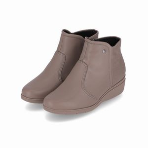 PICCADILLY MAXI - Bota Beth Cano Curto Anabela Médio Taupe