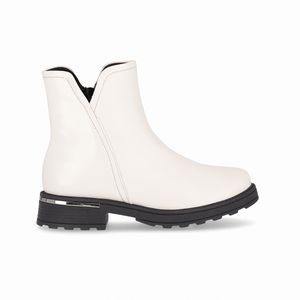 PICCADILLY MAXI - Bota Gisa Cano Curto Anabela Médio Off White