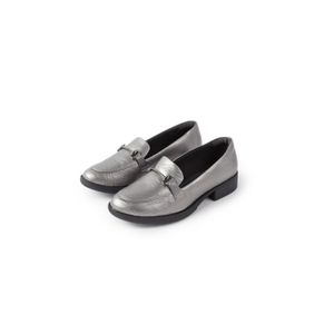 Loafer Leci Salto Baixo Pewter