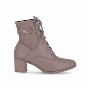 Bota Danubia Cano Curto Salto Médio Taupe