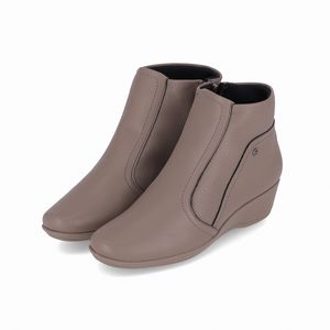 Bota Ivone Cano Curto Anabela Médio Taupe